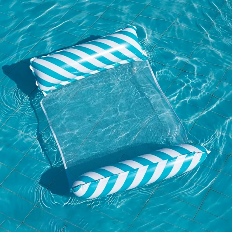 Faltbares Aufblasbares Schwimmbett aus Verschleißfestem PVC mit Rückenlehne für Pool und Wasserspaß Image