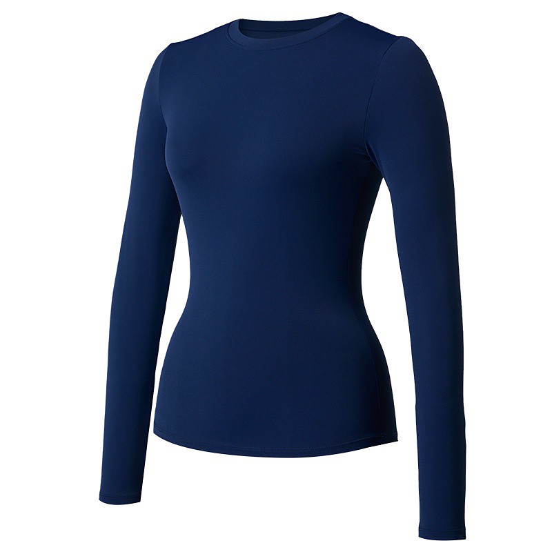 Women's pilates top Yoga Shirts Workout Tops Crew Neck Skin Friendly Lightweight Comfortable Tight Fit Long Sleeve Sports Solid Color Top For Gym Workout Running Fitness Activewear