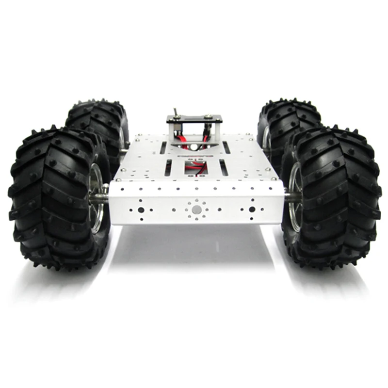 4WD RC Car Metal Car Chassis with 130mm Rudder Wheel DC Motor Off-Road Tank Project Robot Car For Arduino Programmable DIY Kit