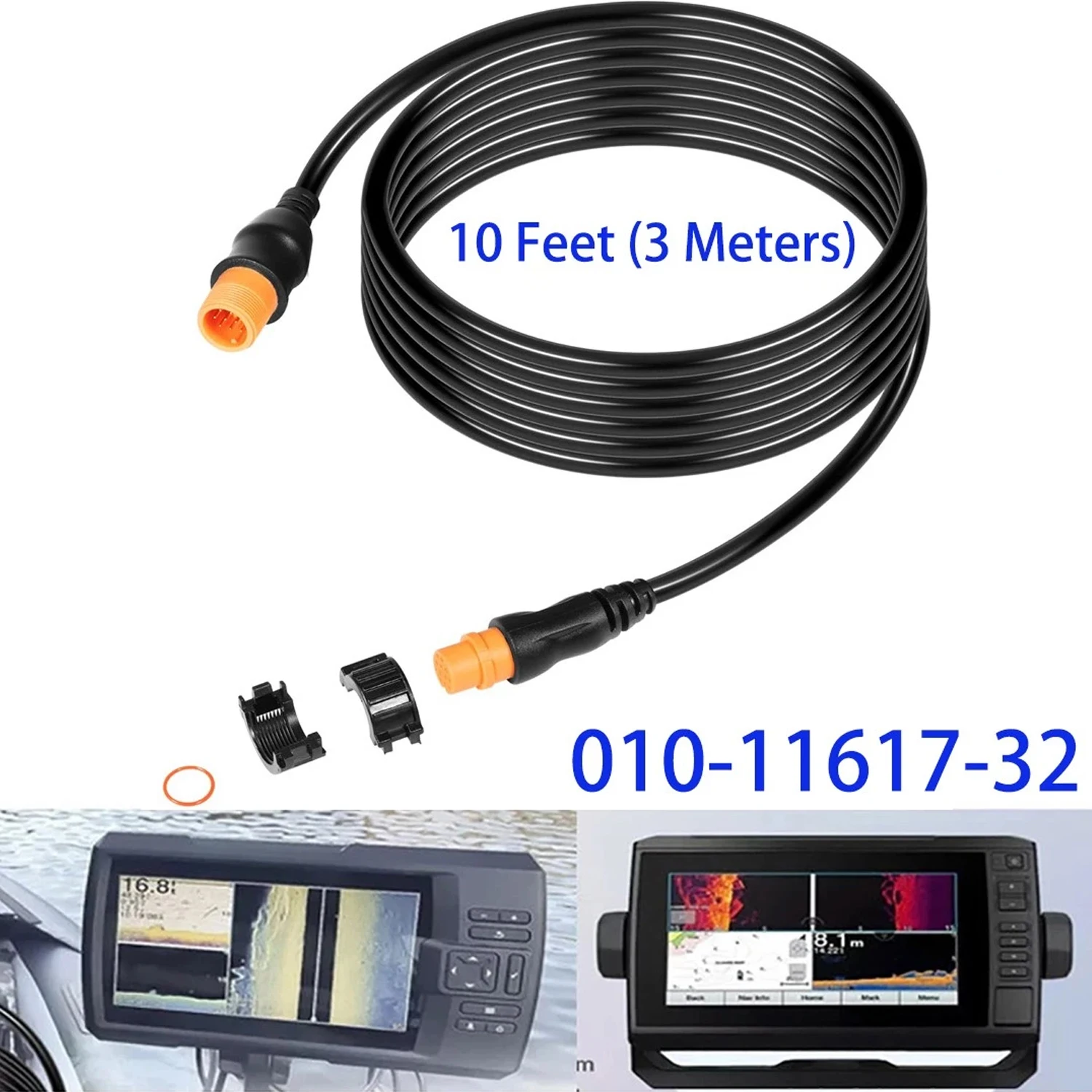 ‎Replace for Garmin 010-11617-32 Transducer Extension Cable 12-Pin Fits for Garmin ECHOMAP,for GPSMAP,for Striker,for LiveScope