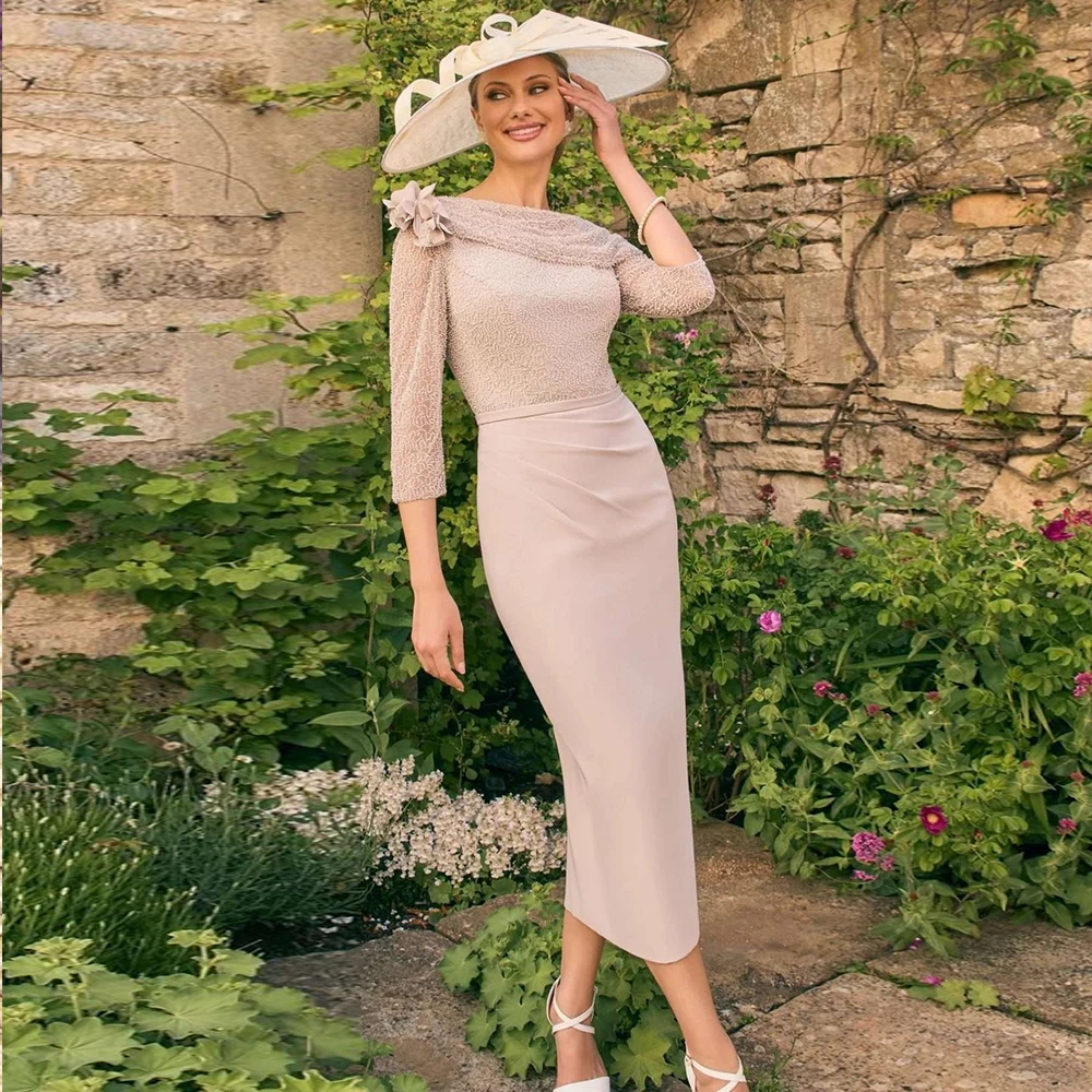 Customized Beaded Mother of the Birde Dresses Champagne Luxury Party Gowns for Women Wedding 3D Flower Prom Evening Dress 2026