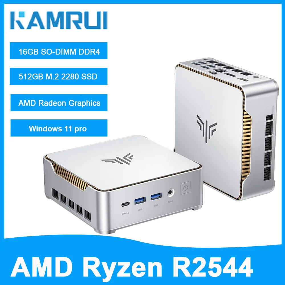 Mini PC Similar Ryzen 3 4300GE 16GB DDR4 512GB M.2 SSD MAX 3.7GHz Windows 11 PRO WIFI2.4G+5G Micro Desktop Computer for Business