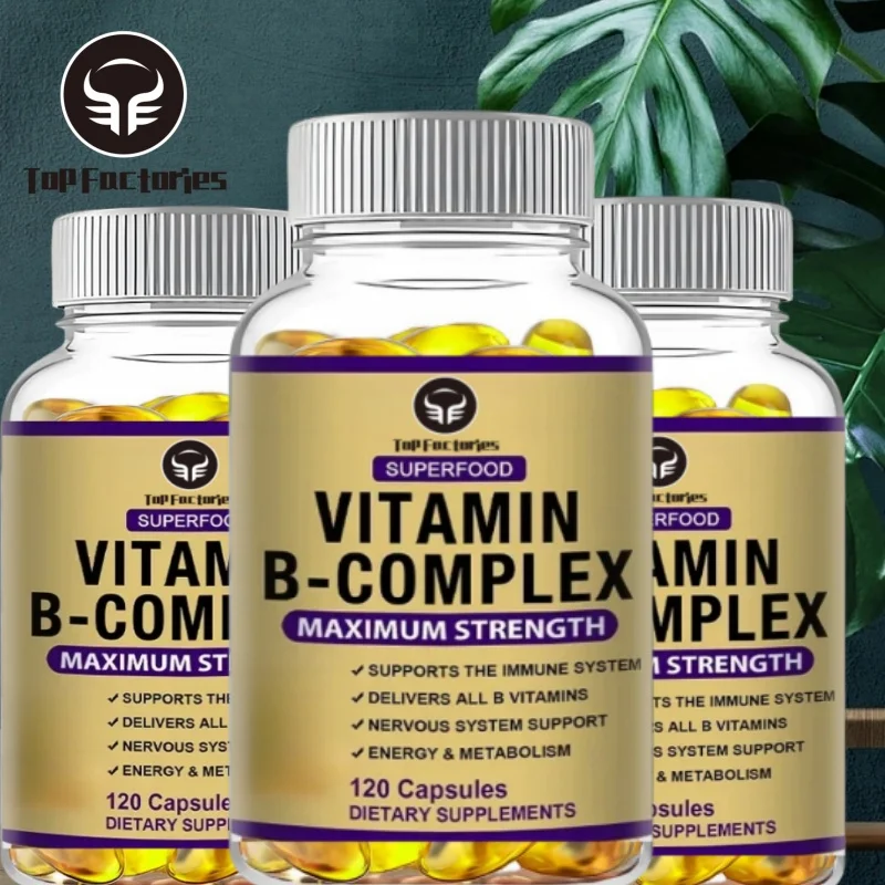 Daily Vitamin B Complex Capsules - Male And Female Vitamin B Supplements - Supports Neurological Health And Cognitive Function