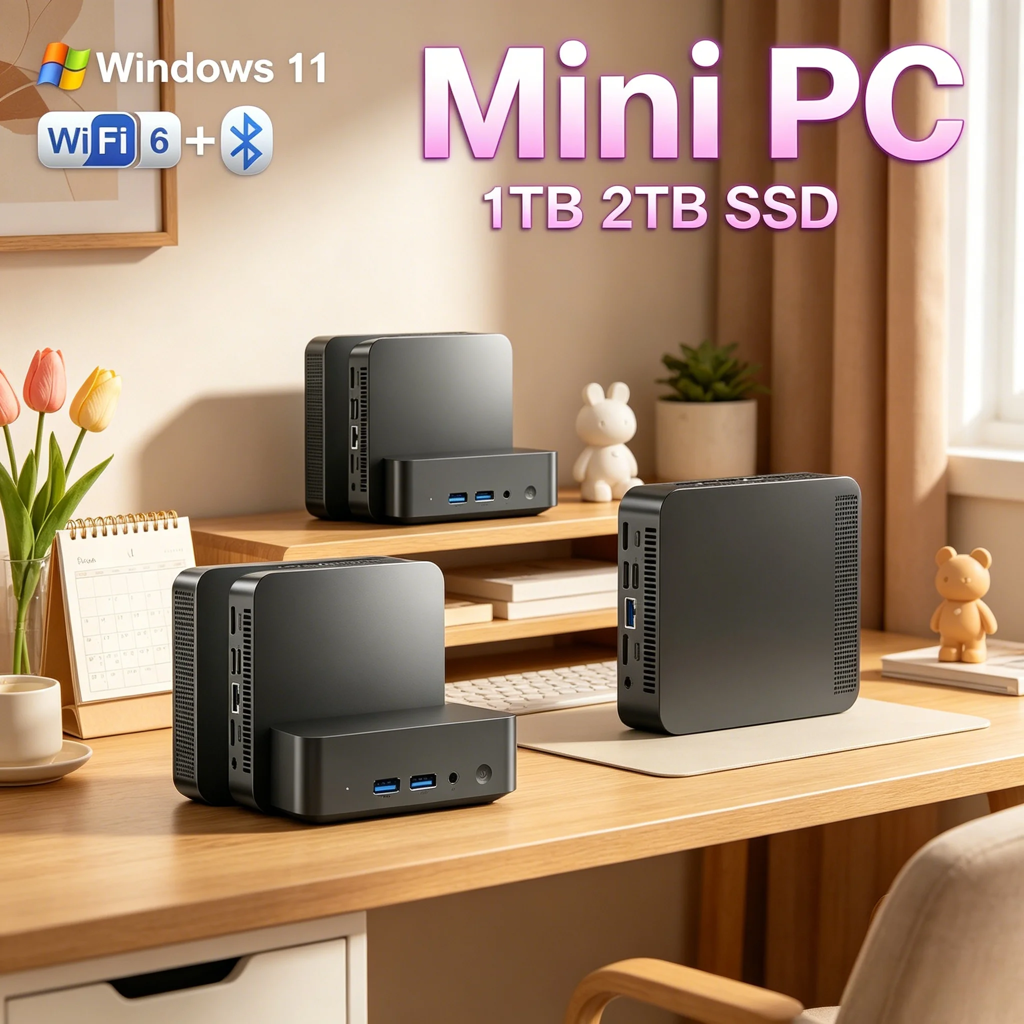 Laptop Portable Mini Desktop PC 32GB RAM Intel I3 6006U 6100 Energy Saving Silent Home Office Working Computer