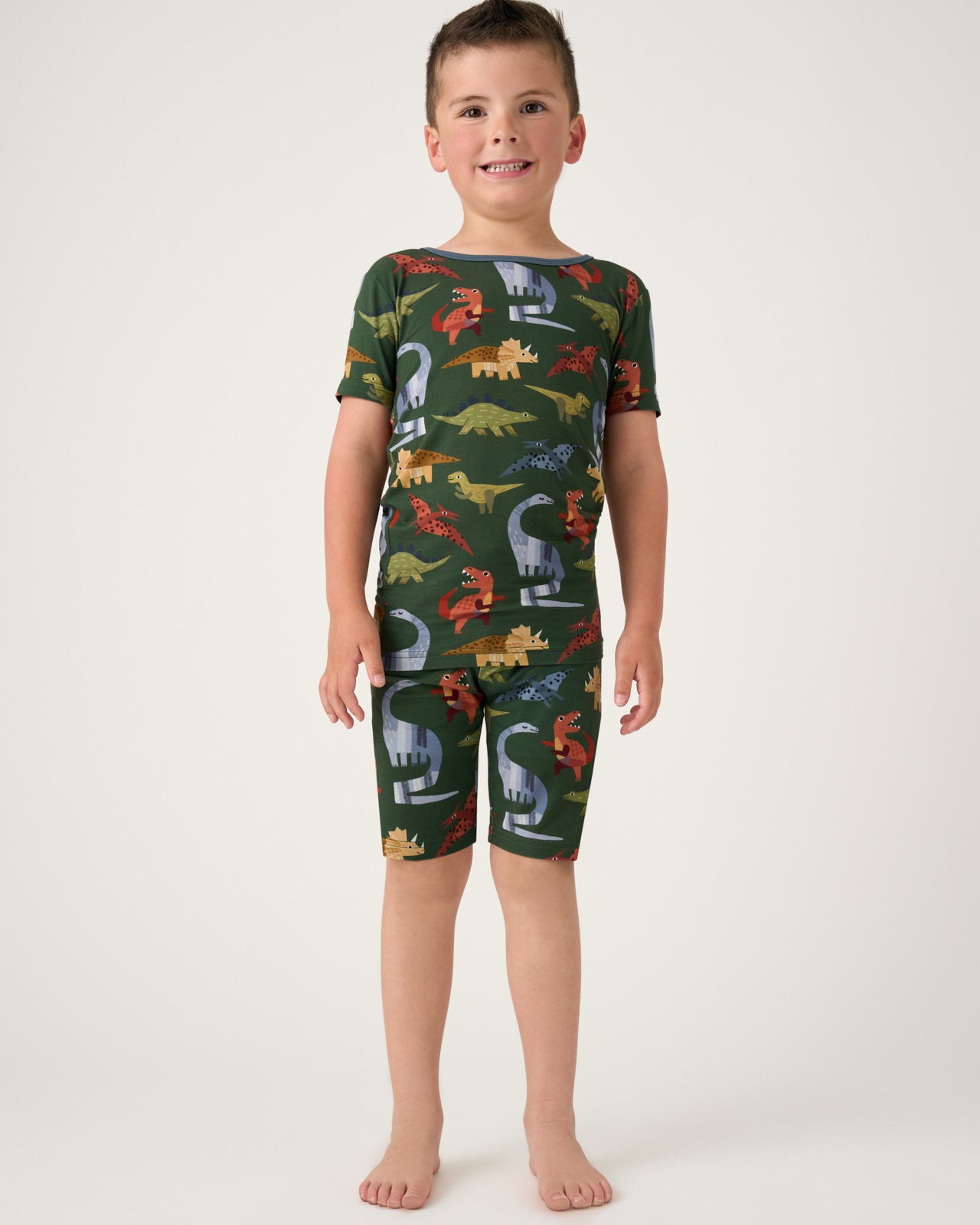 Roar & Explore Green Two-Piece Short Sleeve & Shorts Pajama Set - 16