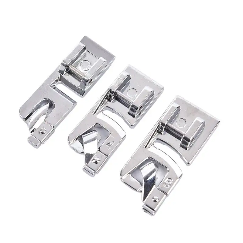 Ensemble de pieds presseurs pour ourlet roulé étroit de 3 mm, 4 mm et 6 mm pour machine à coudre, ensemble d