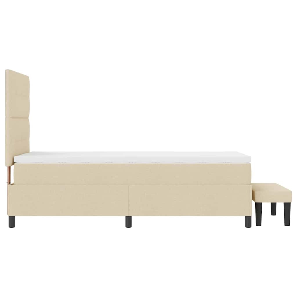 vidaXL Boxspringbett mit Kopfteil Creme 90 x 190 cm Stoff Image