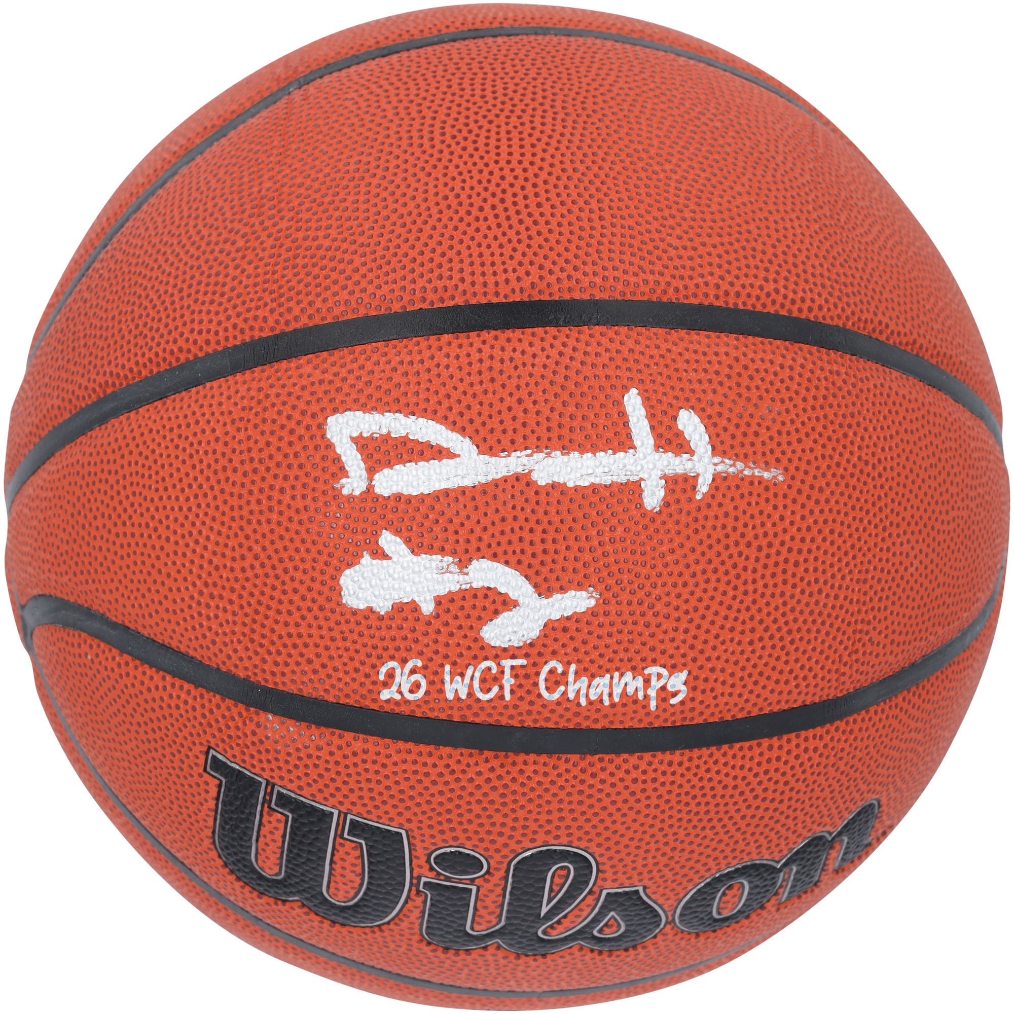 Ballon de basket-ball Wilson Authentic Series autographié par Dylan Harper (San Antonio Spurs) pour intérieur/extérieur, avec inscription « 26 Champions WCF ».