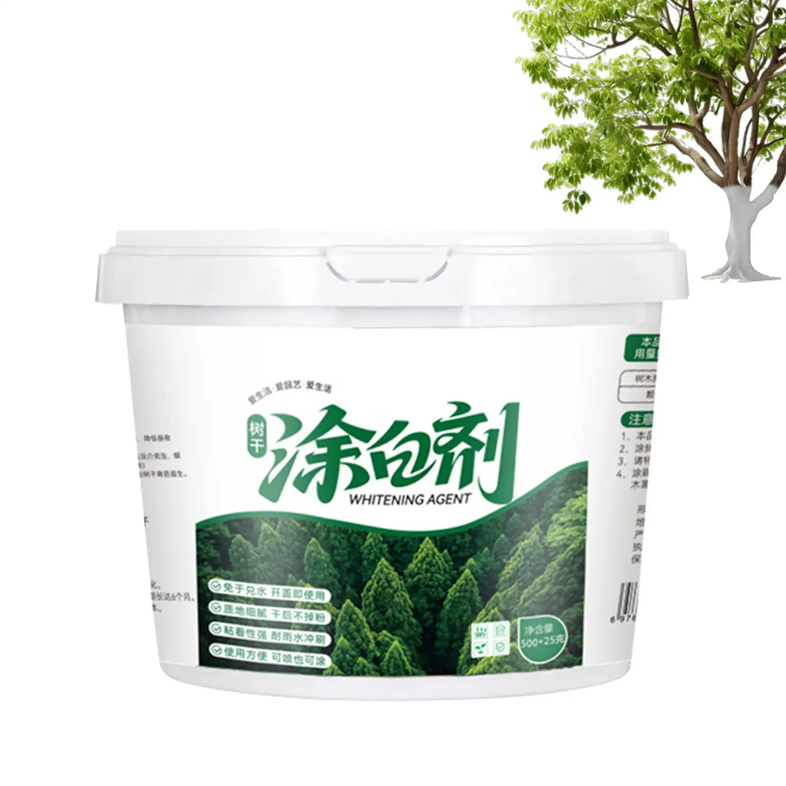 Bark Whitewash Protection Baumfarbe 525ml Langlebiges Baumweißmittel für Außenzäune, Garten, Landschaft und Bauernhof Image