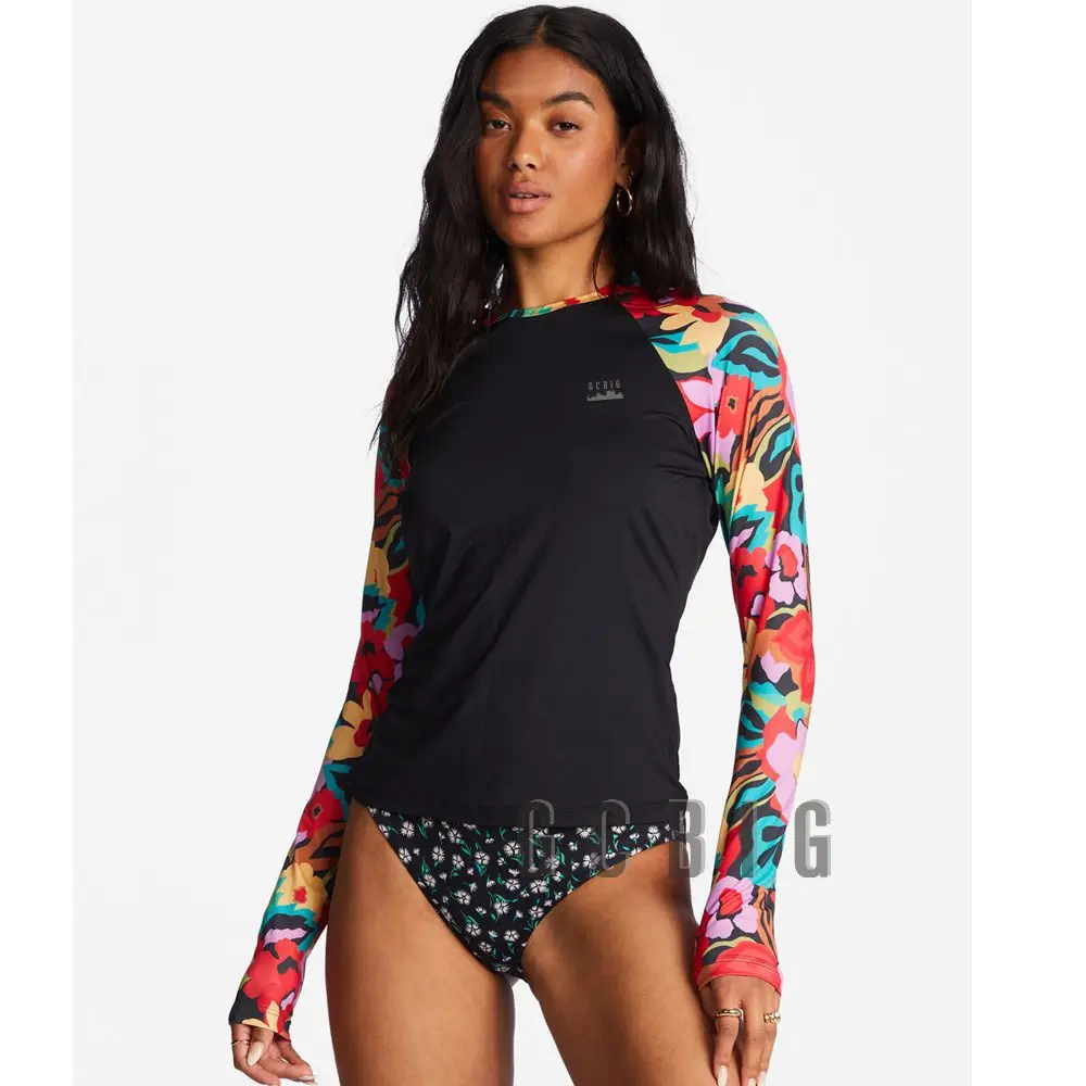Frauen Surf T-Shirt Tops Gym Kleidung Bademode Langarm Schwimmen Floatsuit Uv Engen Rash Guard Surfen Anzug Camiseta Image