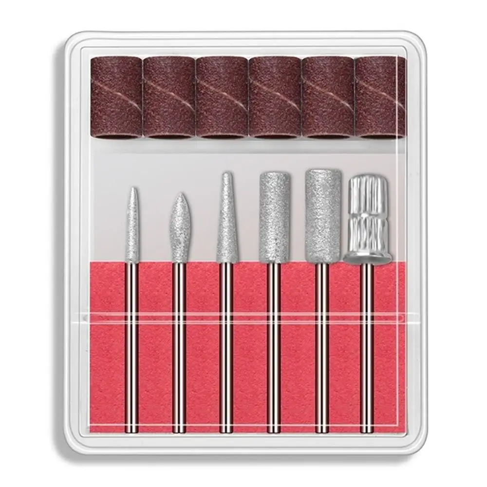 6-teiliges Nagelbohrer-Set, elektrischer Maniküre-Bit-Ersatzkopf für Maniküre, Pediküre, Polieren, Fräser, Nagelfeilen Image