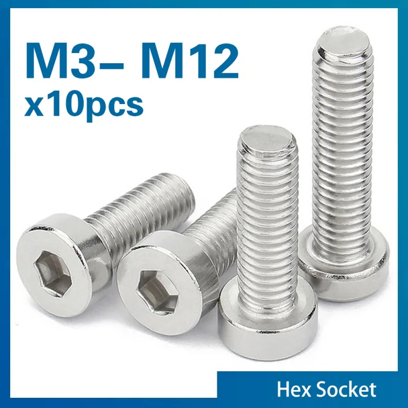 10 teile/los m3 m4 m5 m8 m10 m12 Sechs kant buchse dünne niedrige kurze Kopfkappe Maschinen schraube din794 Image