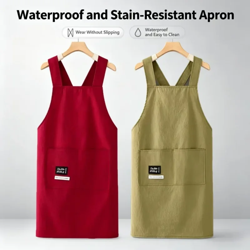 Multifunktionale Unisex Atmungsaktive Wasserdichte Küchenschürze mit Verstellbarem Riemen, Ölbeständige Schürze zum Kochen, Reinigen und für Restaurantarbeit Image