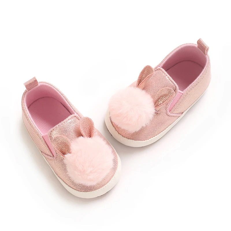 Süße Babyschuhe mit Hasenohren, bequeme Sportschuhe, leichte, modische Freizeitschuhe mit weicher Sohle für drinnen und draußen, Frühlingsschuhe Image