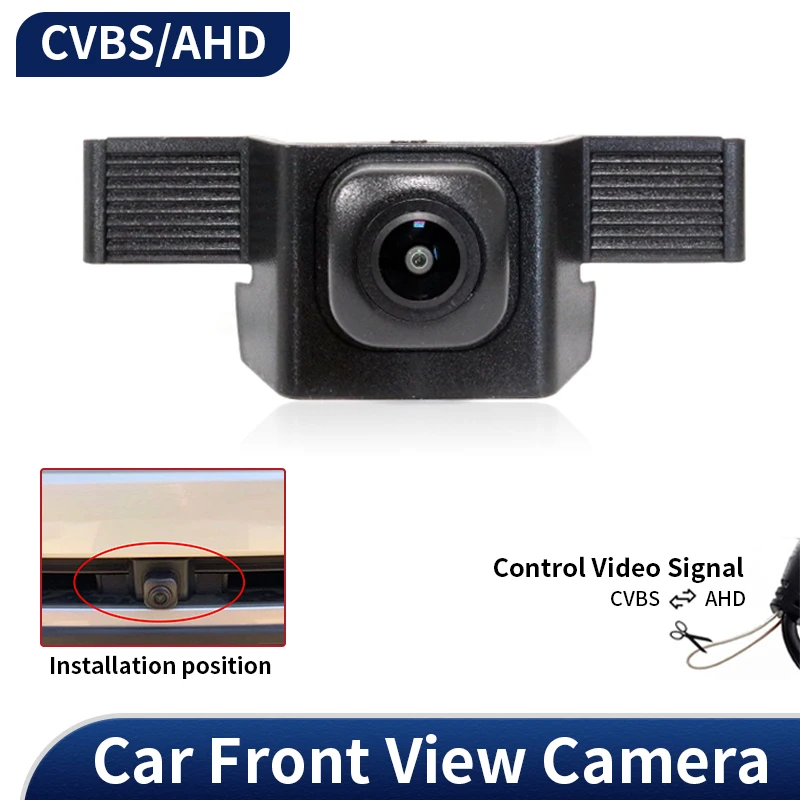 AHD Auto Front View Kamera HD Fisheye Wasserdichte Nachtsicht Logo Parkplatz Kamera Für Toyota Highlander 2018 Image