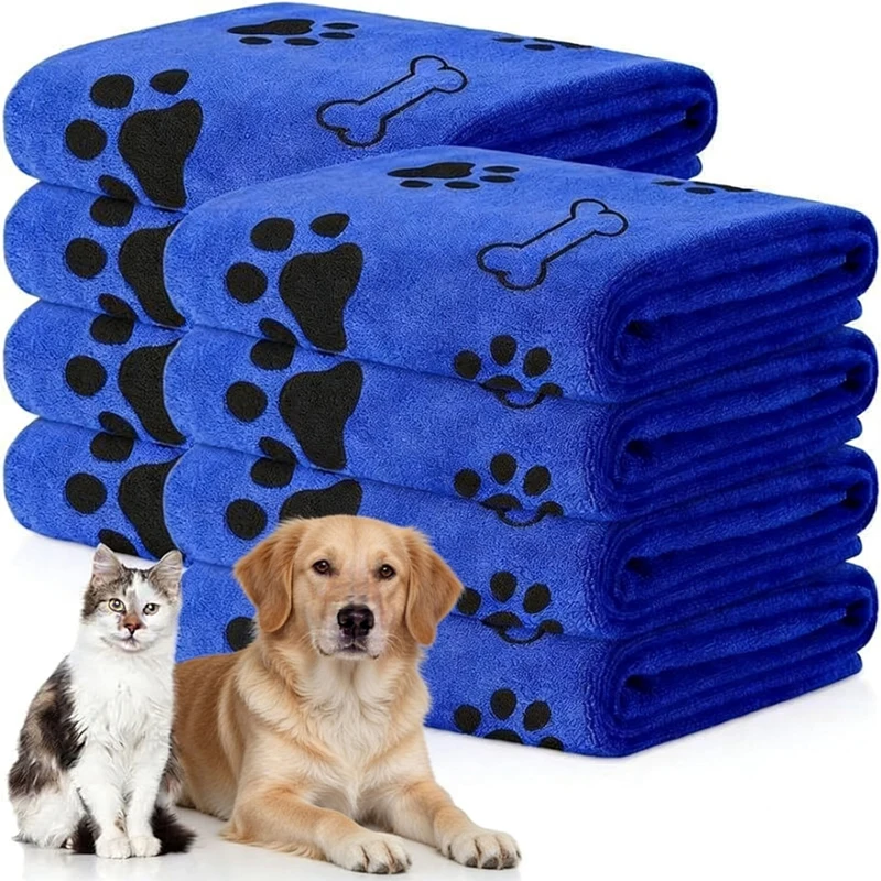 1 Stück Schnelltrocknendes Mikrofaser-Hundehandtuch Saugfähiges Haustier-Badetuch Schnelltrocknendes Badetuch Auto-Wischtuch Haustierzubehör Image
