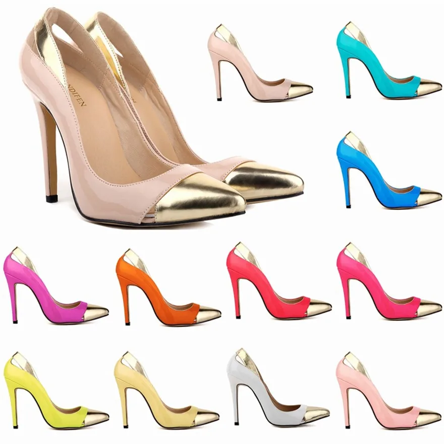 Größe 35–42 Mode, gemischte Farben, Lackleder, Damen-Pumps, 2026, neue sexy spitze Zehen, flache Party-Schuhe, Damen-High-Heels, Braut