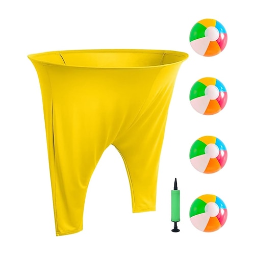 Riesenhosen-Spiel für Kinder und Erwachsene, Teambuilding-Spiel für draußen, aufblasbares Ballfangspiel für Partys im Garten, inklusive 2 Paar Riesenhosen, 8 kleinen Bällen und Pumpe Image