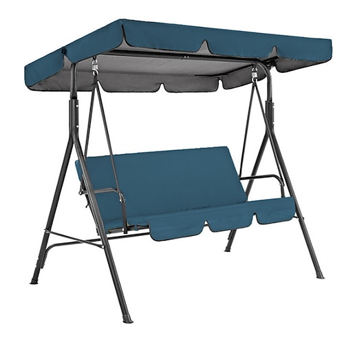 Ersatz-Schaukelüberdachung, 2-3-Sitzer-Terrassenschaukel-Set, wasserdicht, 210D Oxford-Gewebe, inklusive Sitzkissenbezug für Garten und Terrasse Image