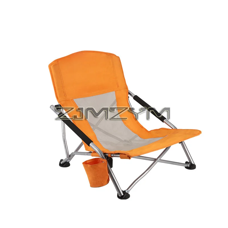 Outdoor-Strandstuhl, tragbarer Klappstuhl mit Rückenlehne und Getränkehalter für Camping, Angeln, Reisen, Grillen, faltbare Möbel, Picknick
