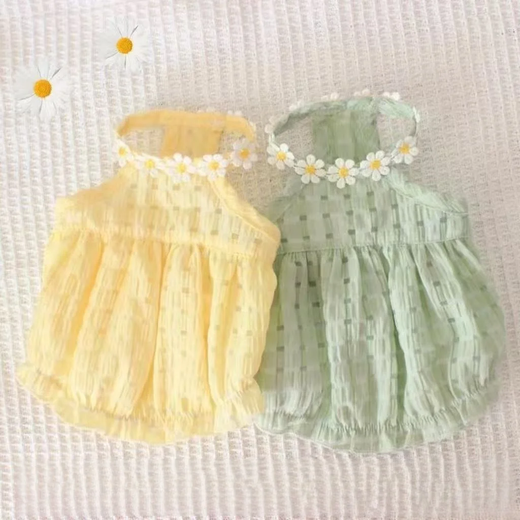 Sommerkleidung für Kätzchen: Niedlicher, fusselfreier Rock mit Goldverlauf für Ragdoll und Britisch Kurzhaar – Sommer-Trägerrock Image