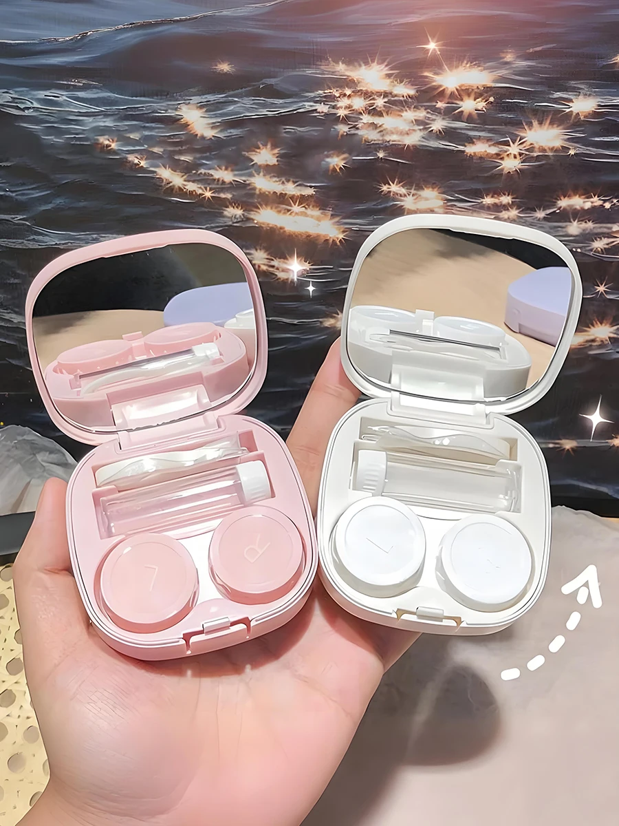 Niedliches Macaron Kontaktlinsen-Etui - Tragbare Koreanische Auslaufsichere Aufbewahrungsbox für Farbige Kontaktlinsen Ästhetisches Reisezubehör Image