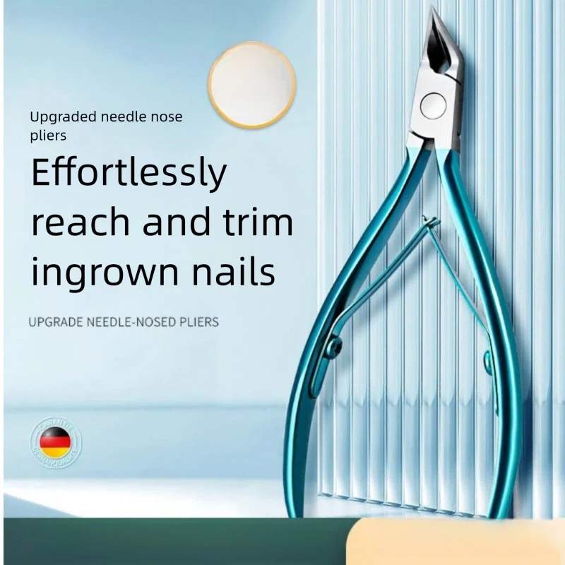 Ultrascharfe Zange für eingewachsene Zehennägel, schräge, scharfe Spitze, Nagelhautzange aus Edelstahl, professionelles Pediküre- und Maniküre-Werkzeug für harte Nägel Image