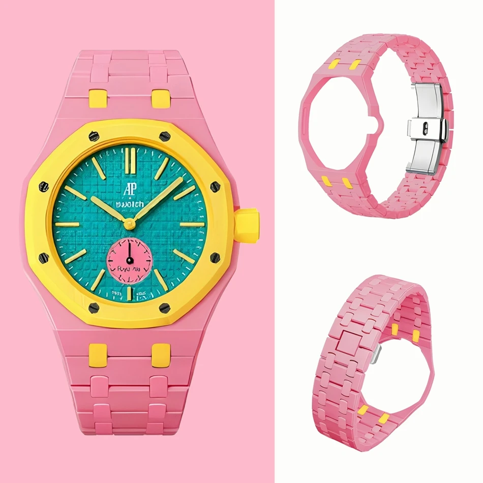 Modisches Keramik-Uhrenarmband für Swatch x AP Royal POP Bioceramics Modifikationskit, Armband- und Gehäuse-Wechsler für Armbanduhren-Zubehör