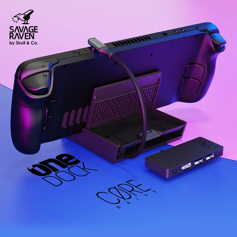 Savage Raven von Skull & Co. OneDock DeX Dockingstation Ständer USB-C Hub für Steam Deck, Xbox Ally X, ROG Ally X Spielkonsole Image