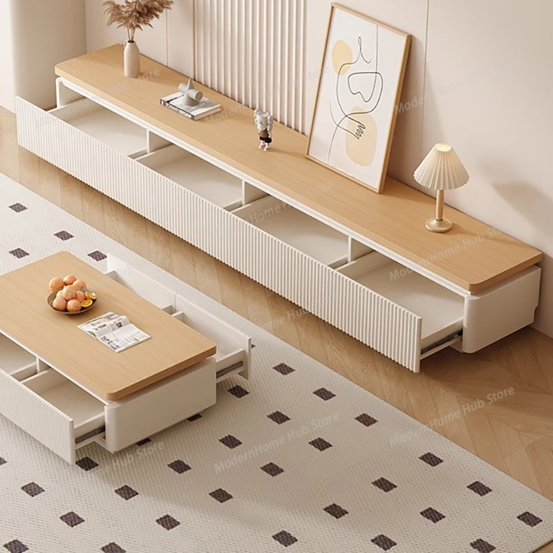 Meuble TV de luxe avec supports en bois élégants, meuble TV moderne confortable, meuble TV flottant, mobilier de maison
