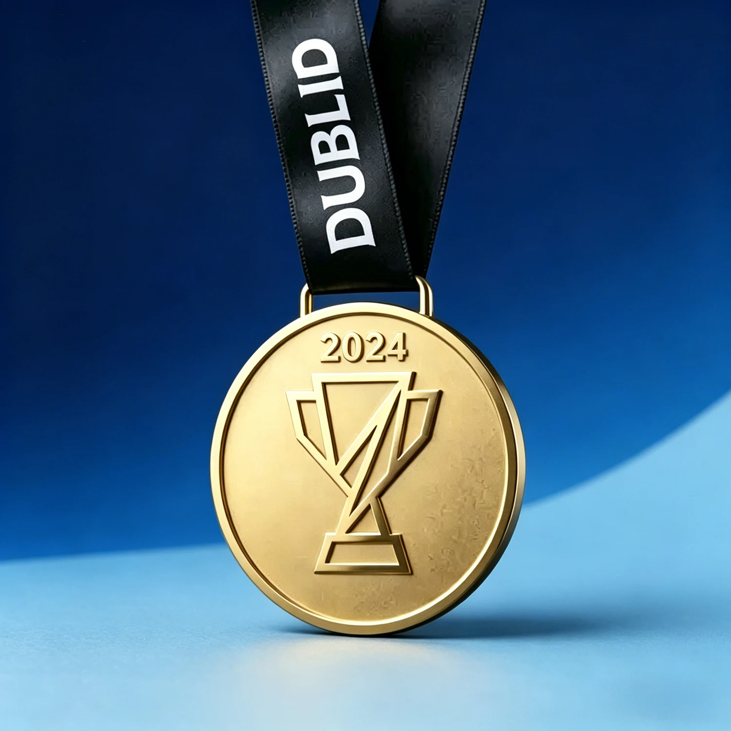 DUBLID 2024 Europäische Liga-Stil Champions-Medaille mit Band Fußball-Souvenirs Fan-Sammlerstück Image