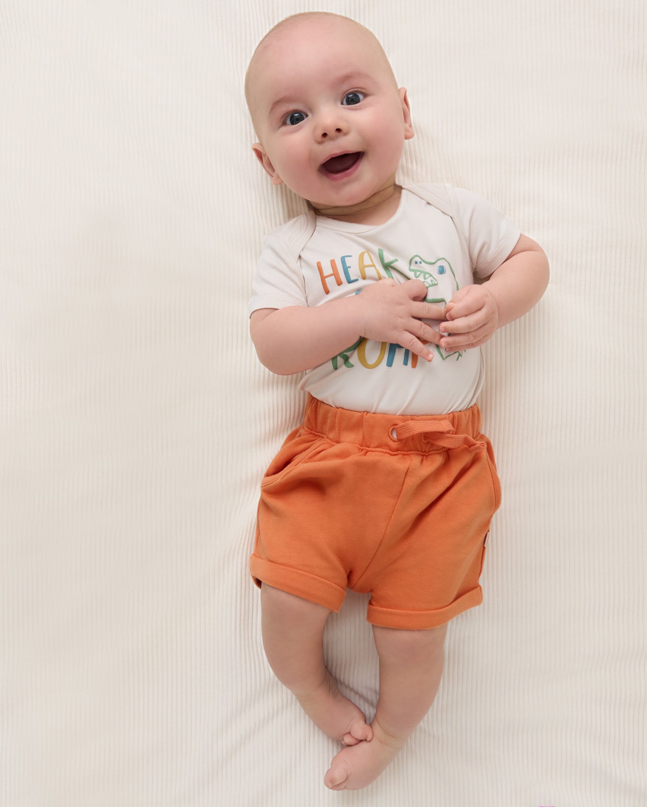 Orange Haze Cuffed Baby Shorts - 12-18 months