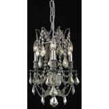 Elegant Lighting Rosalia 13 Inch 3 Light Mini Chandelier - 9203D13PW-GT-RC