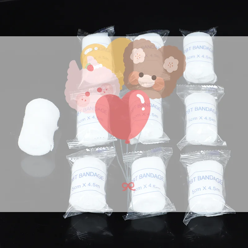 10 Rollen/Lot 5 cm x 4,5 m PBT-Elastikbandage, Erste-Hilfe-Set, Mullrollenverband Image
