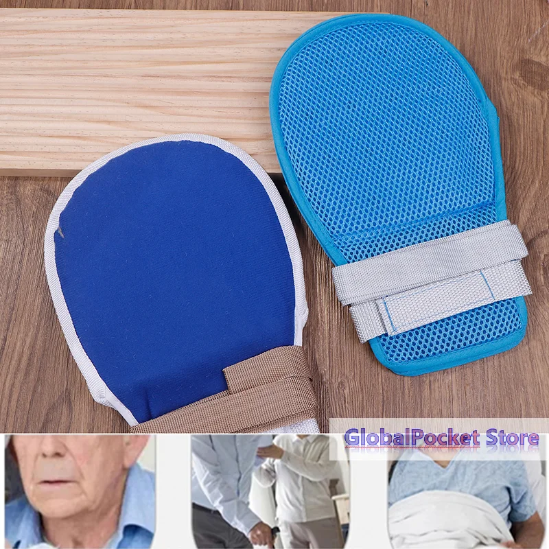 [TG823] 1 Stück Fixierhandschuh Abnehmbarer Handschutz für bettlägerige Patienten Anti-Fall-Handfixierung für Senioren Image