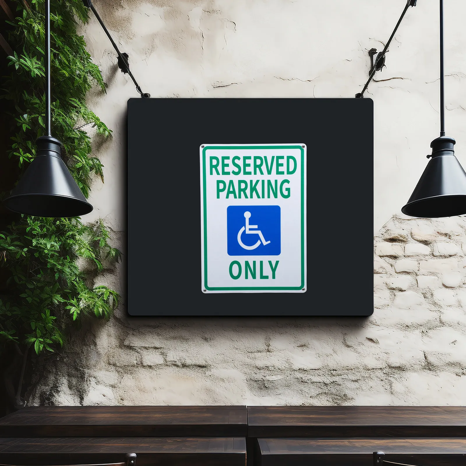 Behindertenschild, Behindertenparkplatz-Schild, Reflektierend 10x14 Zoll, Behindertenparkausweis, Autotür-Handicap-Symbol Image