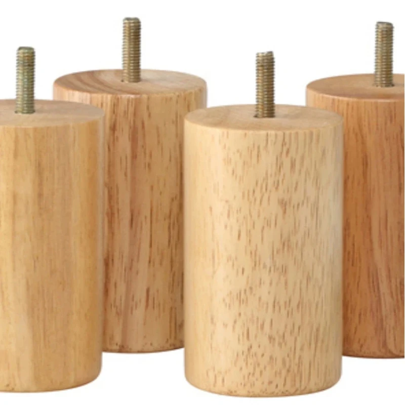 Schraubbare Sofabeine aus Massivholz, Zylinderförmige TV-Schrank-Beine, Nachttisch-Beine, Teetisch-Beine, Bettstützbeine, Möbelerhöhungsbeine aus Holz Image