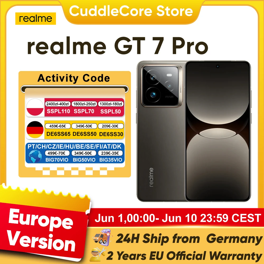 realme GT 7 Pro 5G Smartphone Globale Version Snapdragon 8 Elite 6500mAh Akku 120W 6,78'' 120Hz OLED-Display 50MP Kamera NFC Image