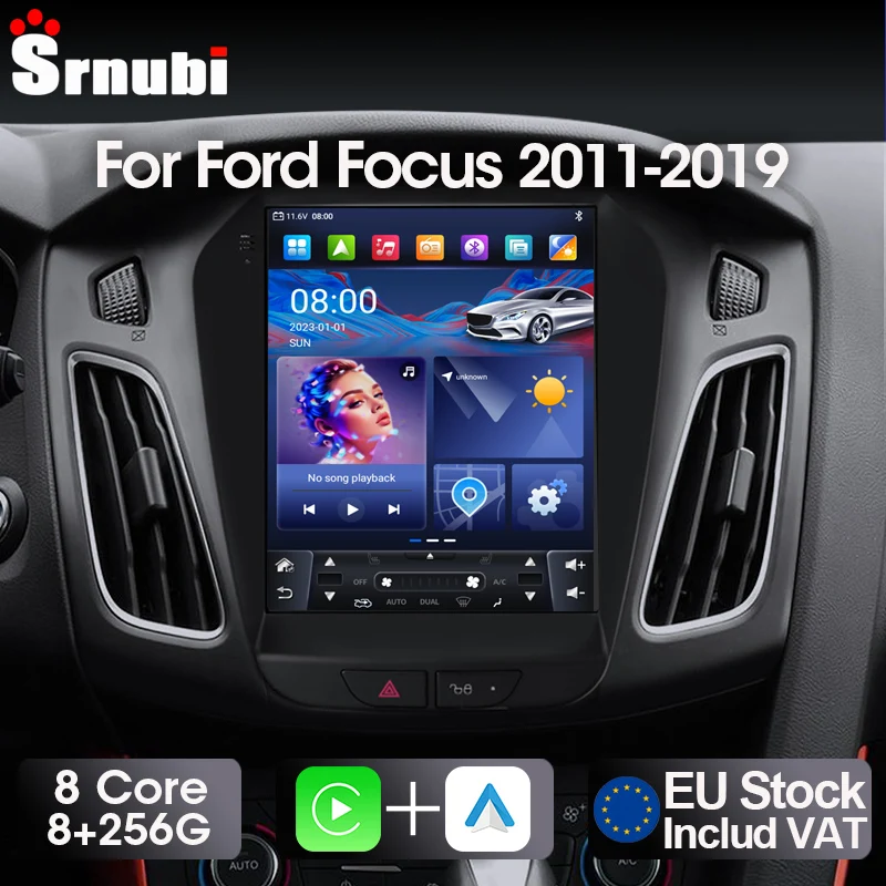 Srnubi Android Auto Radio Für Ford Focus 3 2011-2019 Navigation Stereo Multimedia Player Carplay Vertikale Bildschirm Kopf einheit Image
