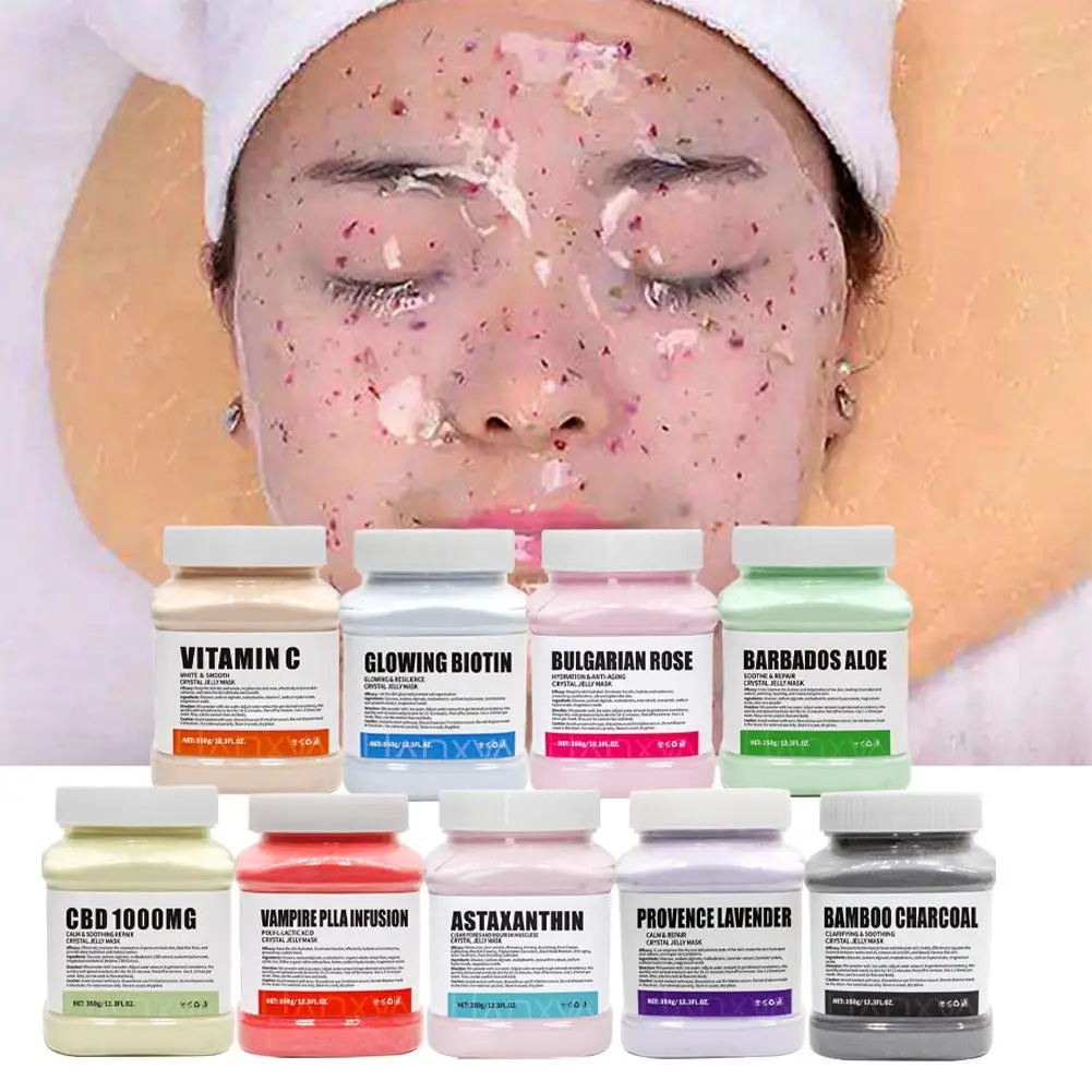 Gold Crystal Jelly Mask Pulver 350 g, feuchtigkeitsspendende, aufhellende Gesichtsbehandlung für strahlende Haut, feuchtigkeitsspendende, weichmachende Gesichtsbehandlung Image