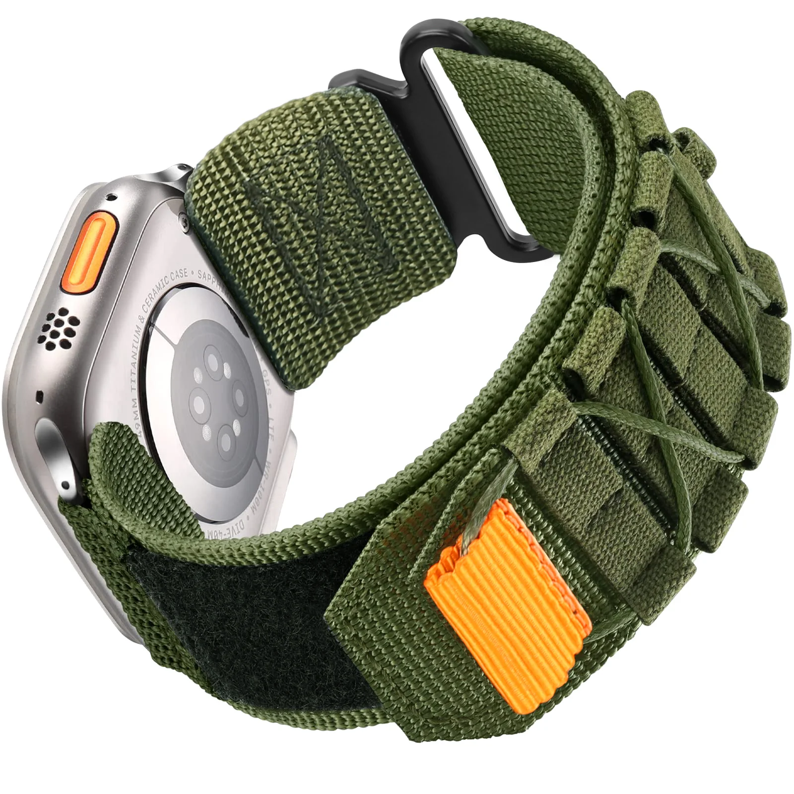 Robustes gewebtes Sportarmband, kompatibel mit Apple Watch 9/8/7/6/5/4/3/2/1/SE/Ultra-Nylon-Sportarmband für iWatch 49 mm, 45 mm, 44 mm, 42 mm, 41 mm Image