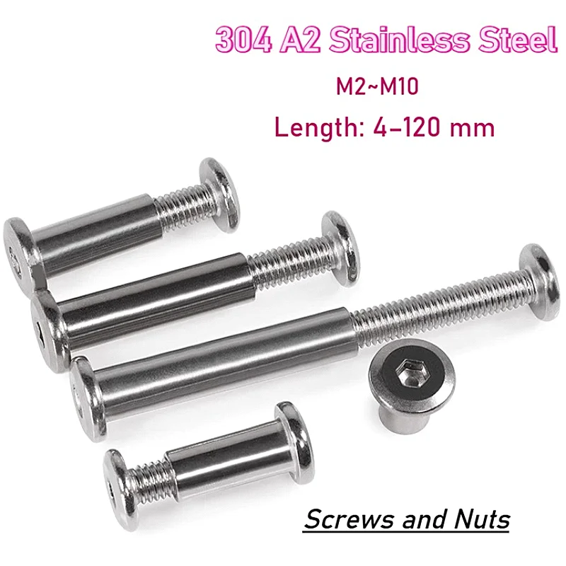 M2 M3 M4 M5 M6 M8 M10 304 A2 Edelstahl Flache Innensechskant Möbel Nieten Anschlüsse Einsatz Joint Hülse Kappe Muttern Image