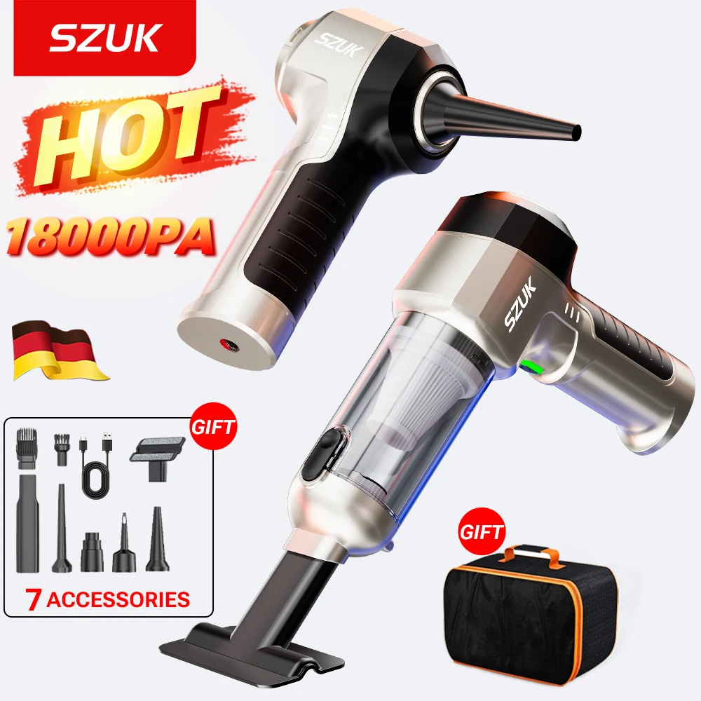 Aspirateur de voiture SZUK C017MAX, 18000PA, forte aspiration, machine de nettoyage portable, aspirateur sans fil, mini aspirateur portatif pour voiture aspirateurs sans fil aspirateur pour voiture aspirateur voiture