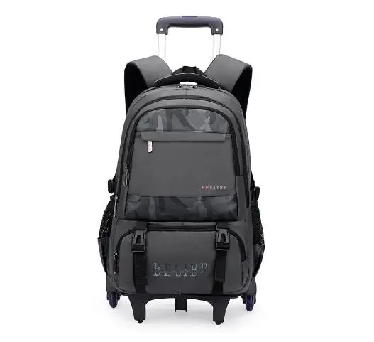 Sac à roulettes scolaire pour garçons, sac à dos d'école à roulettes pour enfants, sac à dos d'école avec chariot pour garçons, sac à dos roulant pour garçons