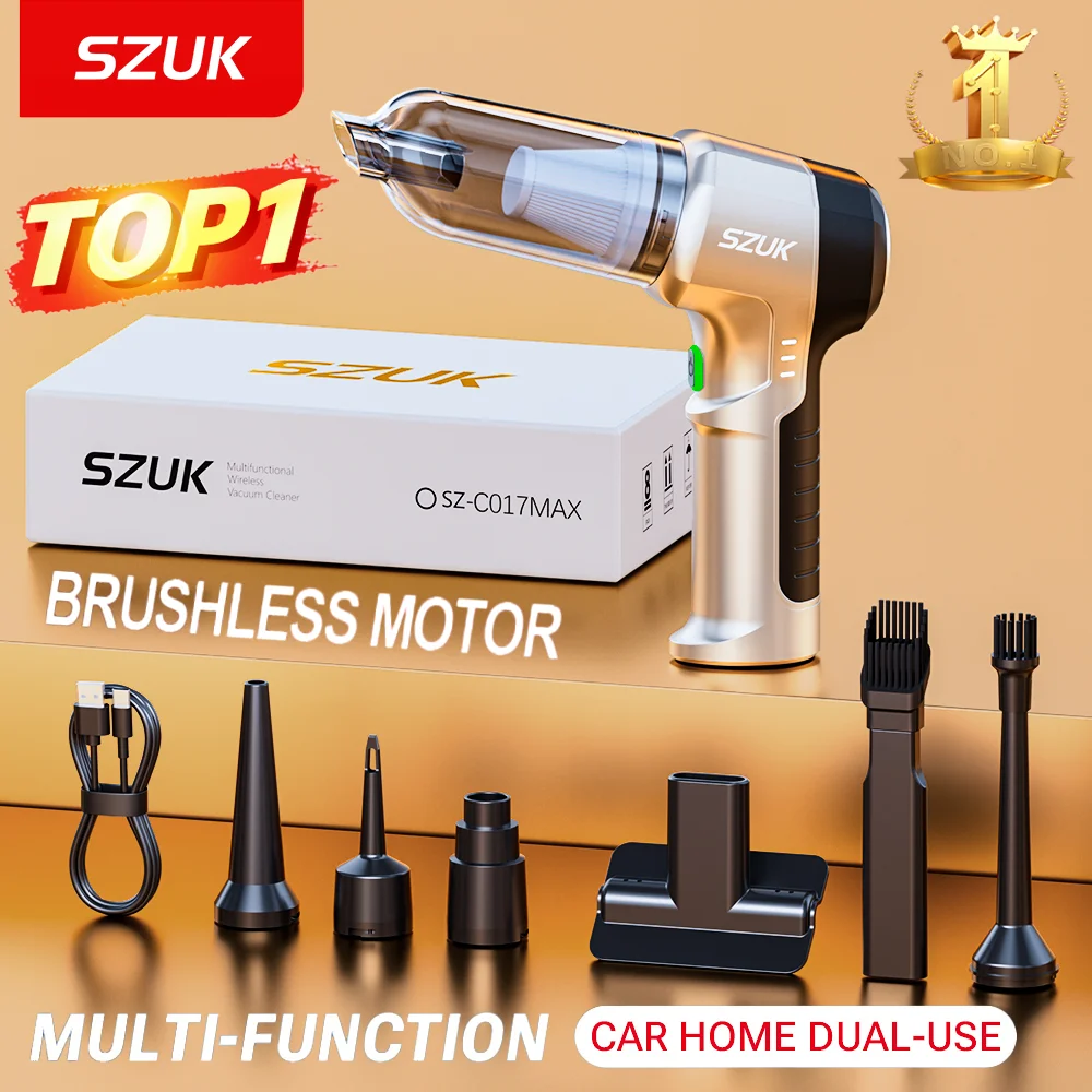 Aspirateur de voiture sans fil SZUK New Mini 18000Pa, aspiration puissante, aspirateur portable pour voiture aspirateurs sans fil aspirateur pour voiture aspirateur maison aspirateur sans fil puissant mini aspirateur