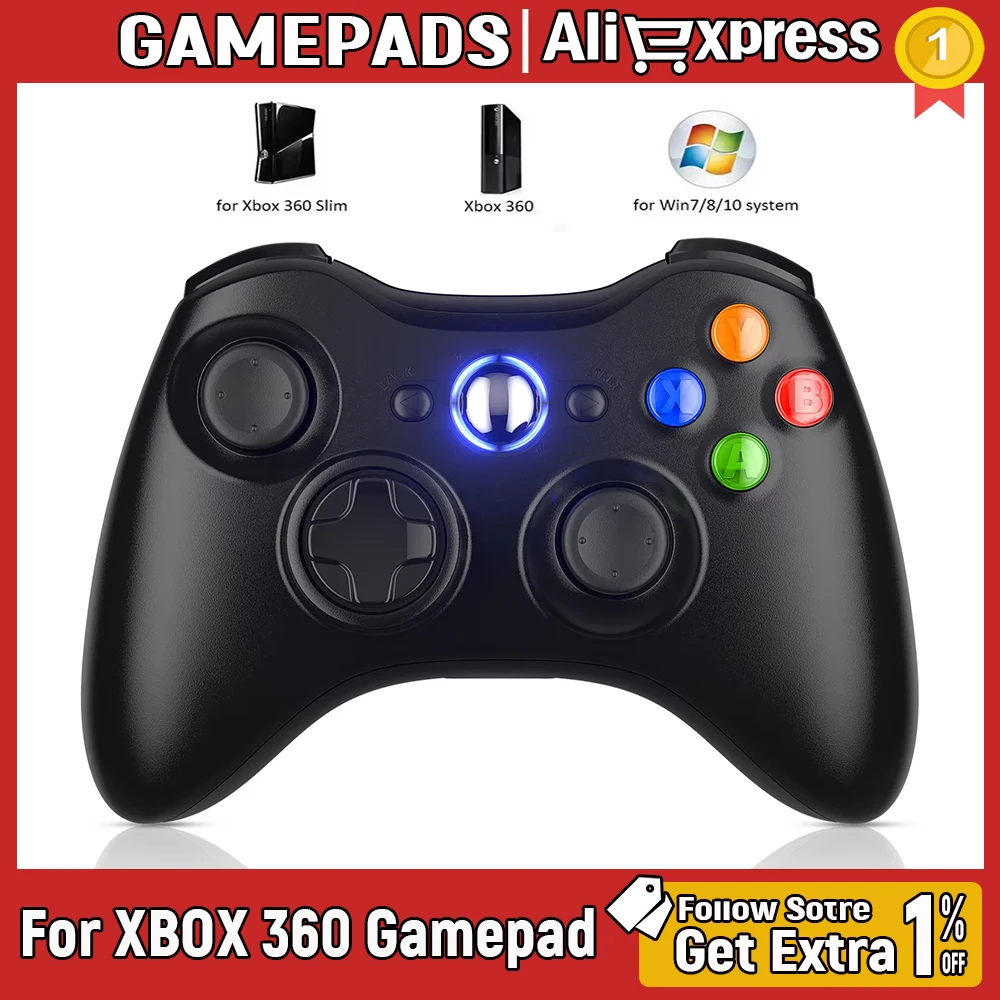 Gamepad For Xbox 360/360 slim Wireless xbox 360 controller Console For Windows 7 8 10 2.4G Wireless Joystick Game Controller