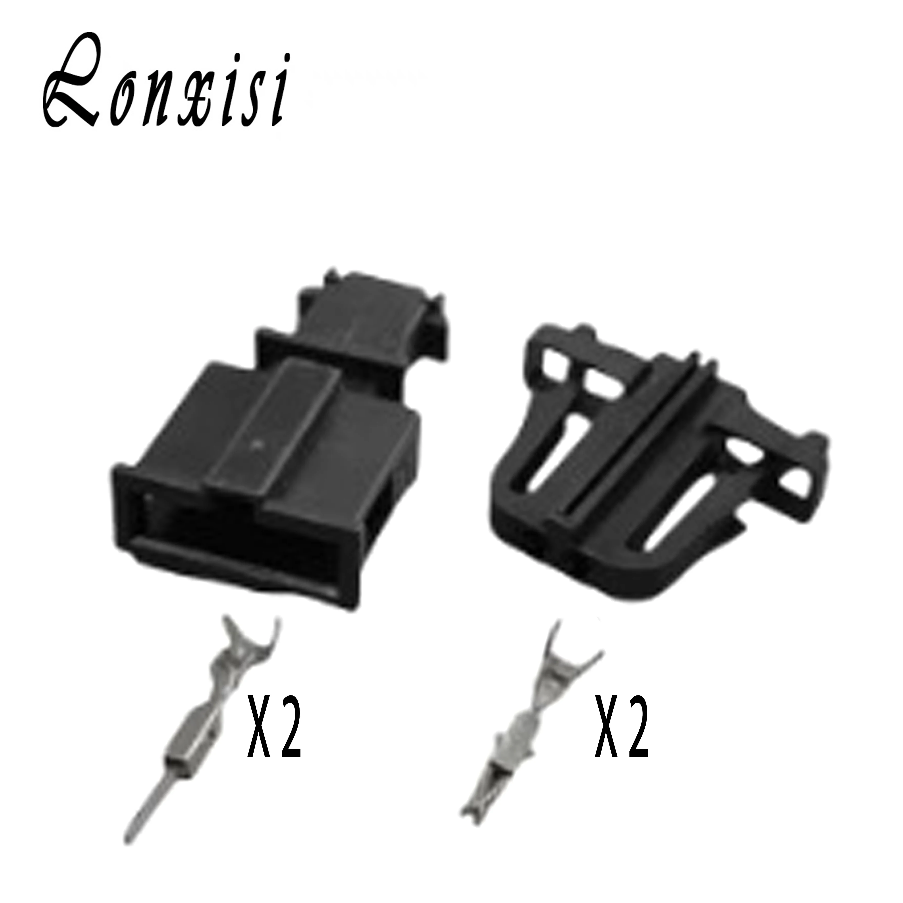 1 Set 2-Pin 1J0971972 3B0972712 Auto Elektrischer Schwarzer Stecker Kofferraum Kennzeichenbeleuchtung 1,5MM Stecker-Buchse-Verbinder Image