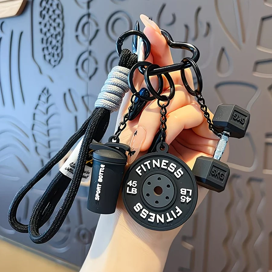 M Fitness Schlüsselanhänger Gewichtsplatte mit Hantel-/Kettlebell-Schlüsselanhänger – Unisex-Fitnesszubehör, Gewichtsplatten mit Schlüsselanhänger für einfaches Tracking, Trainingsgeschenk, geeignet für Fitnessstudios, Fitnessgeräte Image