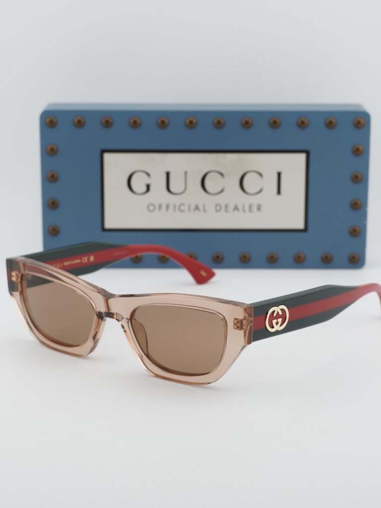 Gucci Accessories | Gucci Gg2116s 004 Cat Eye Sunglasses Transparent Brown / Brown | Color: Brown/Red | Size: 52 - 20 - 145