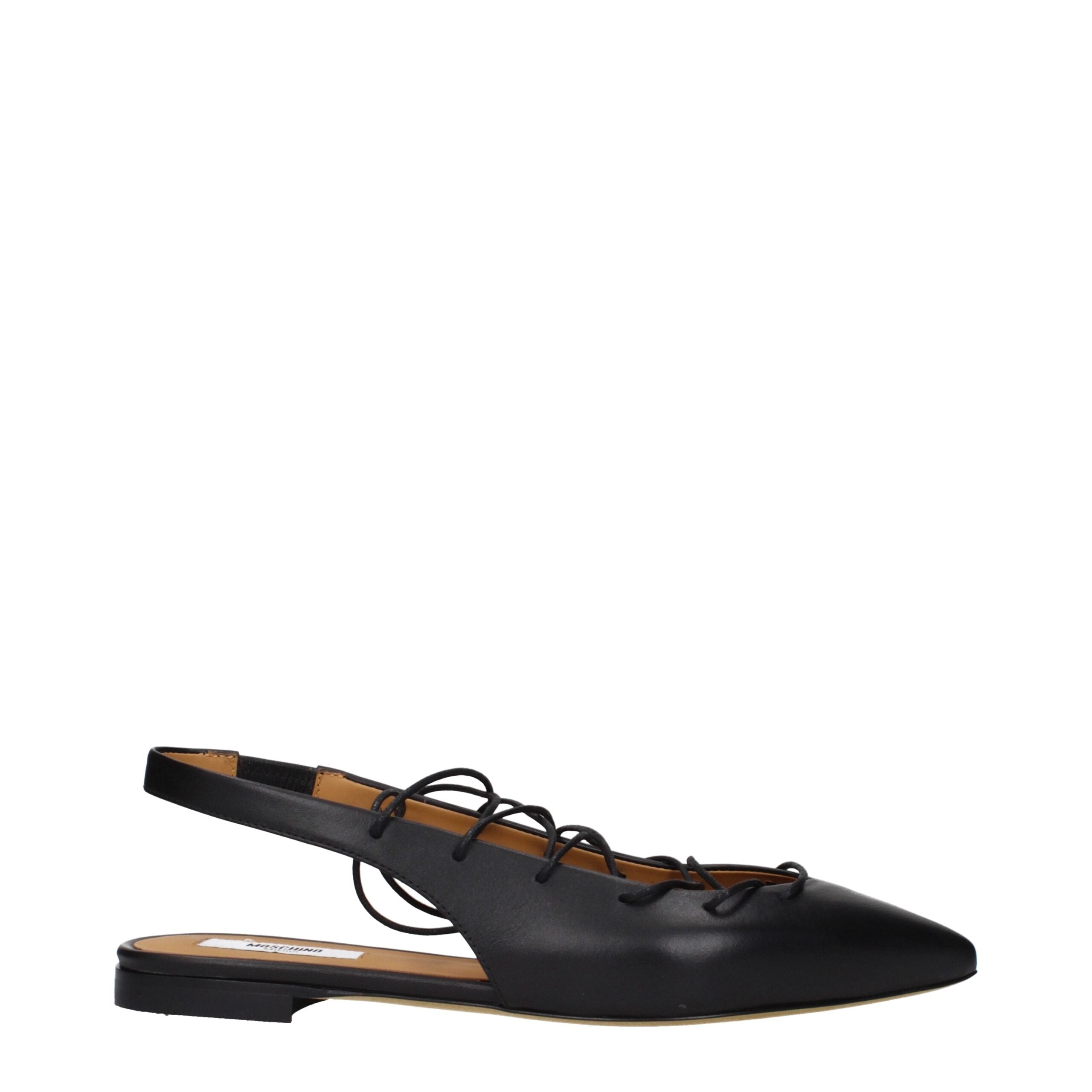 Moschino Schwarze Leder-Ballerinas EU 36